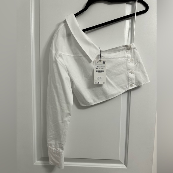 Zara asymmetric gabardine top - Picture 2 of 3